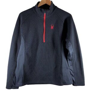 SPYDER Black and Red 1/2 Zip Sweater Size Large